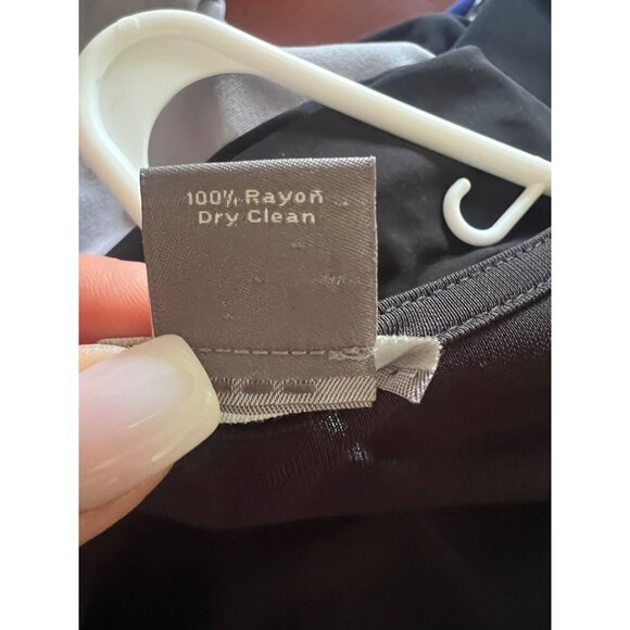 Vintage 90s Ann Taylor Black 3/4 Sleeve V-Neck Wrap Office Siren Corpcore Dress - Picture 8 of 10